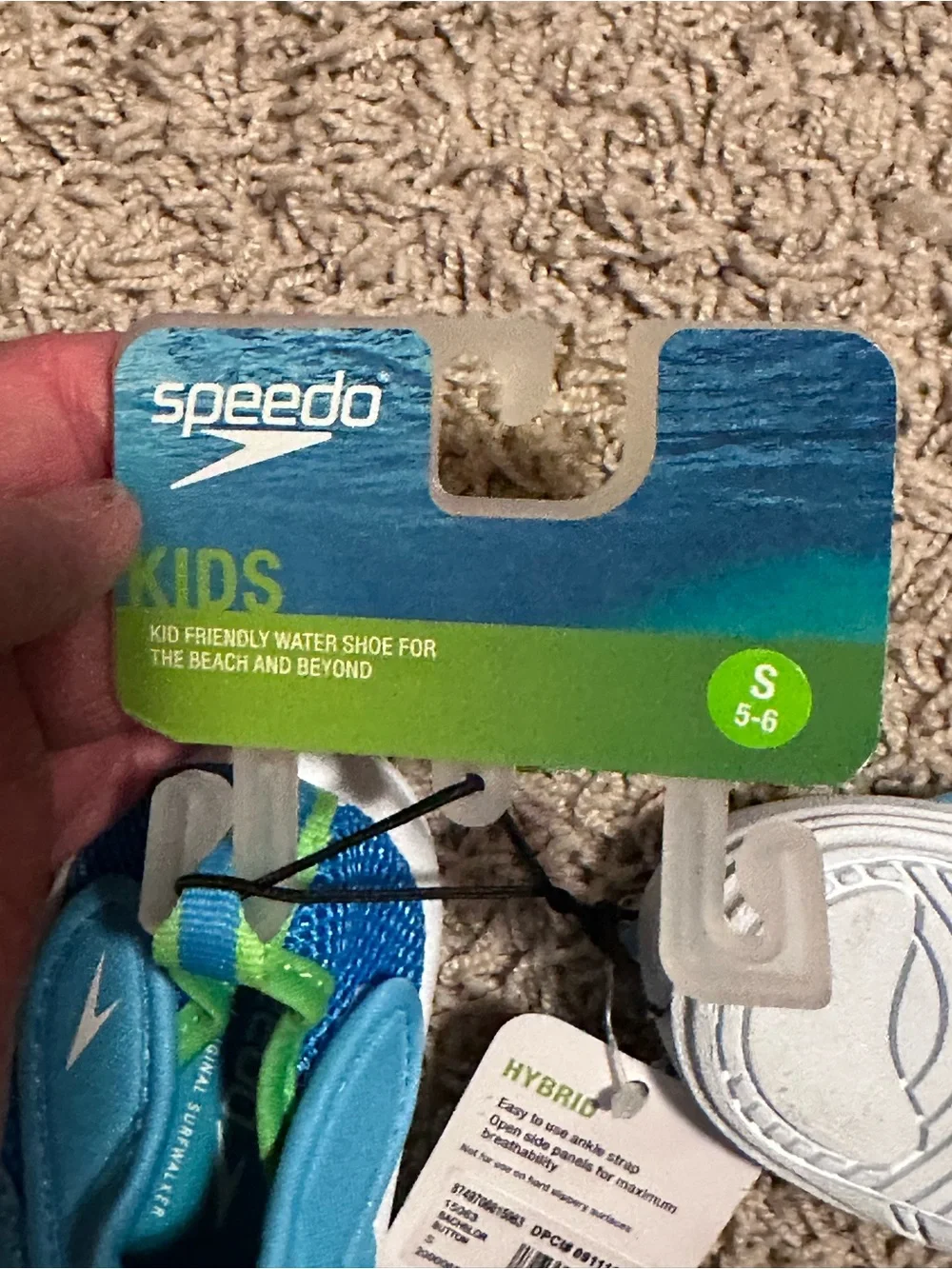 SPEEDO size Baby 5-6 SMALL Hybrid Water Shoe Pool Mesh Velcro NEW!